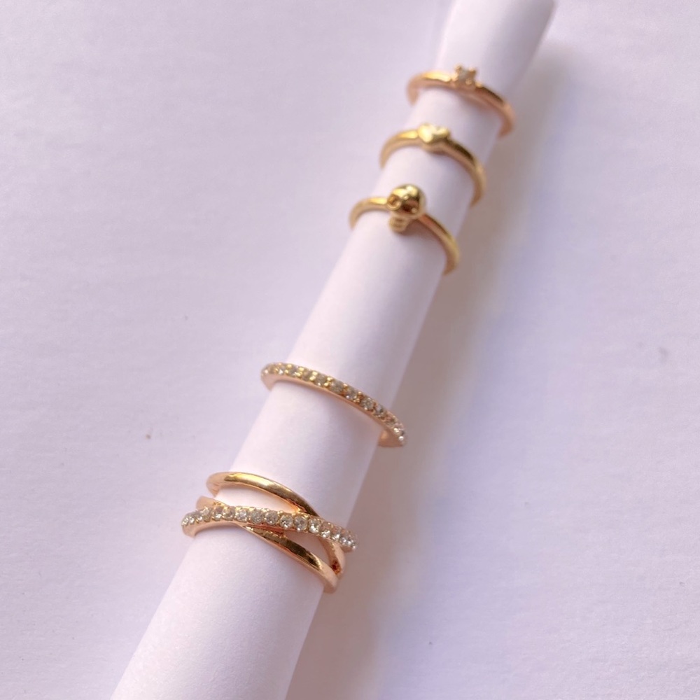 5 pc gold tone stacking rings